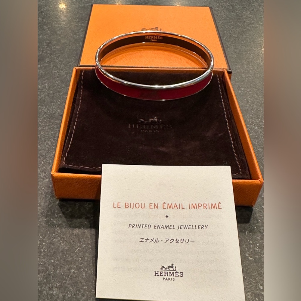 Herms Caleche Enamel Narrow Bangle - image 2